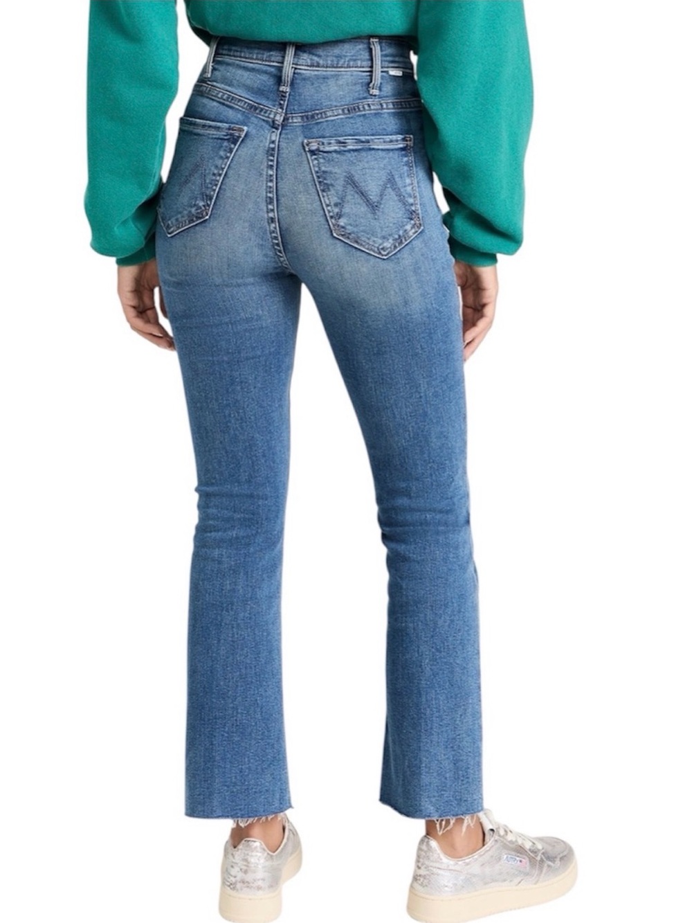 MOTHER The Hustler Ankle Fray Jeans Healing Jar Women's 25 Crop Stretch